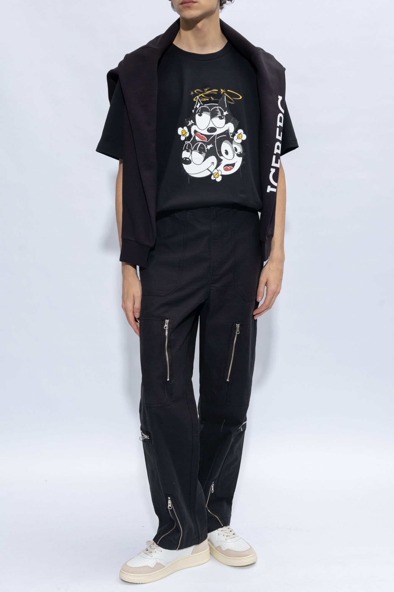 トップス iceberg Felix Black Iceberg x Felix the Cat Iceberg - CAT Brusk
